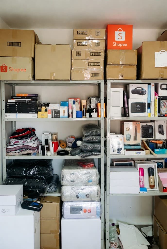 Prateleira de seller com produtos Shopee